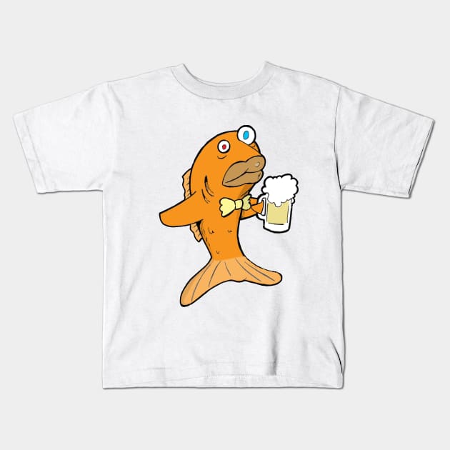 Gus Gus the Goldfish (Blank) Kids T-Shirt by tyrone_22